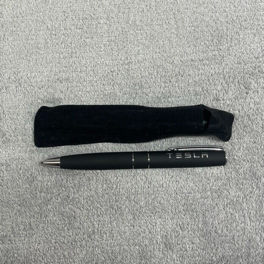 New Authentic Tesla Motors Matte Black Metal Ballpoint Roller Ball Pen